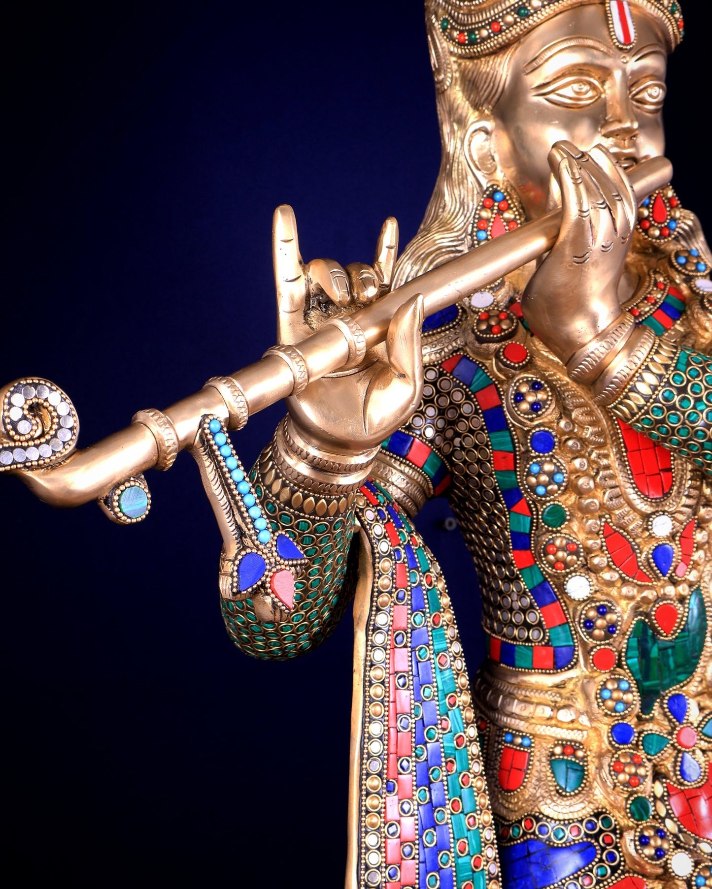 Brass Superfine Large Lord Krishna Statue – 36” | 41 kg | Only at BudhShiv - Budhshiv.com