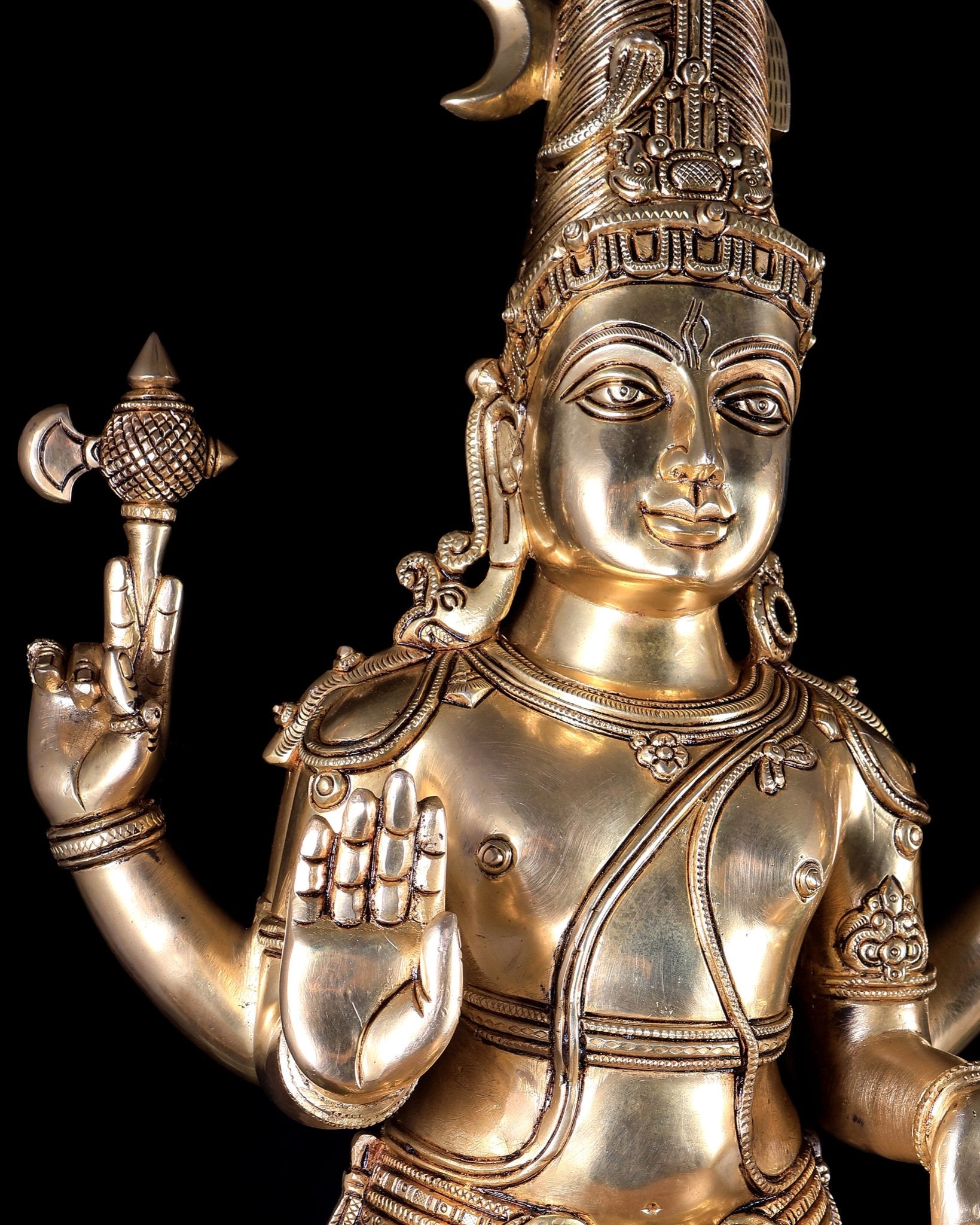 Brass Superfine Large Shiva Parvati Standing Kalyana Murti – Divine Wedding Form 32 inch - Budhshiv.com