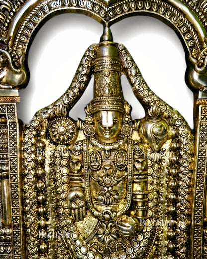 Brass Superfine Large Tirupati Balaji Wall Hanging Statue 48 inch - Budhshiv.com