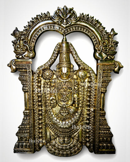 Brass Superfine Large Tirupati Balaji Wall Hanging Statue 48 inch - Budhshiv.com