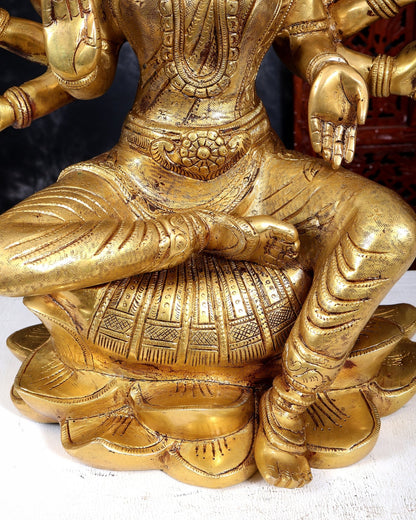 Brass Superfine Large Varahi Devi on Lotus Idol 18.5 inch - Budhshiv.com