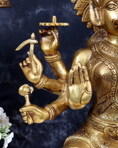 Brass Superfine Large Varahi Devi on Lotus Idol 18.5 inch - Budhshiv.com