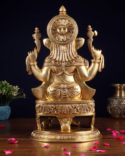 Brass Superfine Lord Ganesha Statue - 15.5" - Budhshiv.com