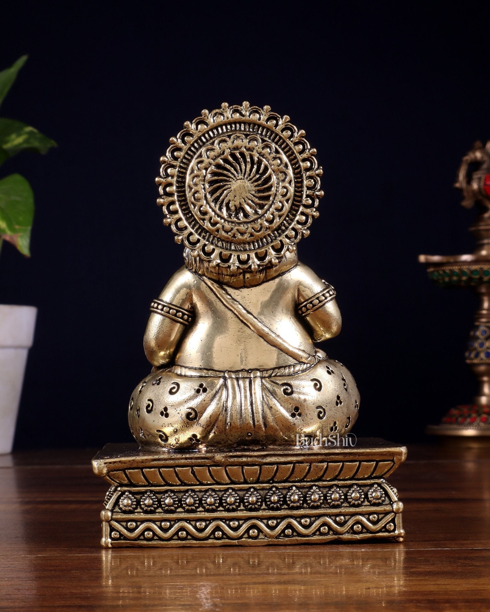 Brass Superfine Lord Kubera Idol – Intricately Crafted (5 Inch) - Budhshiv.com