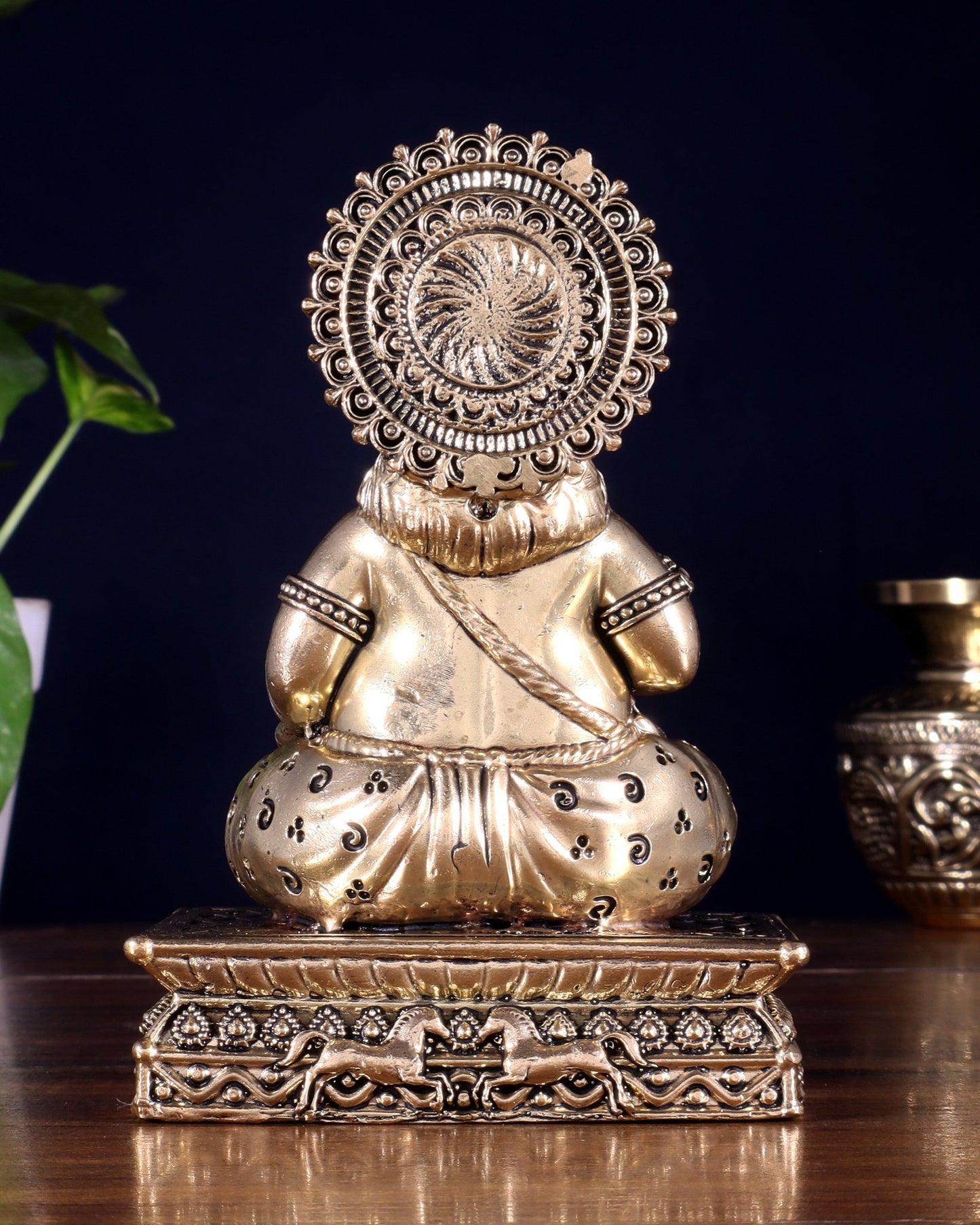 Brass Superfine Lord Kubera Idol – Intricately Crafted (6 Inch) - Budhshiv.com