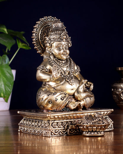 Brass Superfine Lord Kubera Idol – Intricately Crafted (6 Inch) - Budhshiv.com
