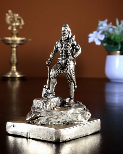 Brass Superfine Lord Parshurama Idol – Intricately Carved Sacred idol - 4 inch - Budhshiv.com