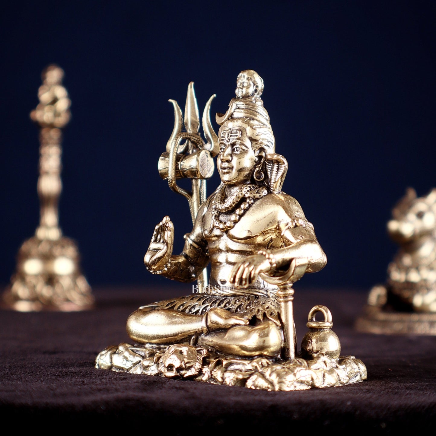 Brass Superfine Lord Shiva Aashirwaad Mudra Idol – Intricately Crafted 4 inch - Budhshiv.com