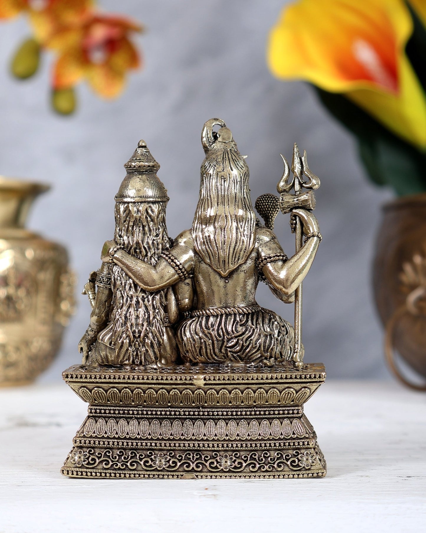 Brass Superfine Lord Shiva Family – Intricately Carved Statue 4" - Budhshiv.com