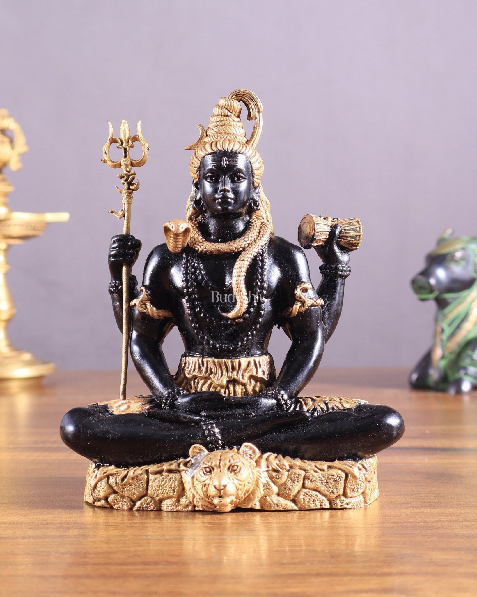 Brass Superfine Lord Shiva in Meditation (Dhyaan Mudra) Statue 6" - Budhshiv.com