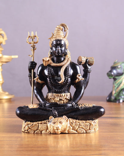 Brass Superfine Lord Shiva in Meditation (Dhyaan Mudra) Statue 6" - Budhshiv.com