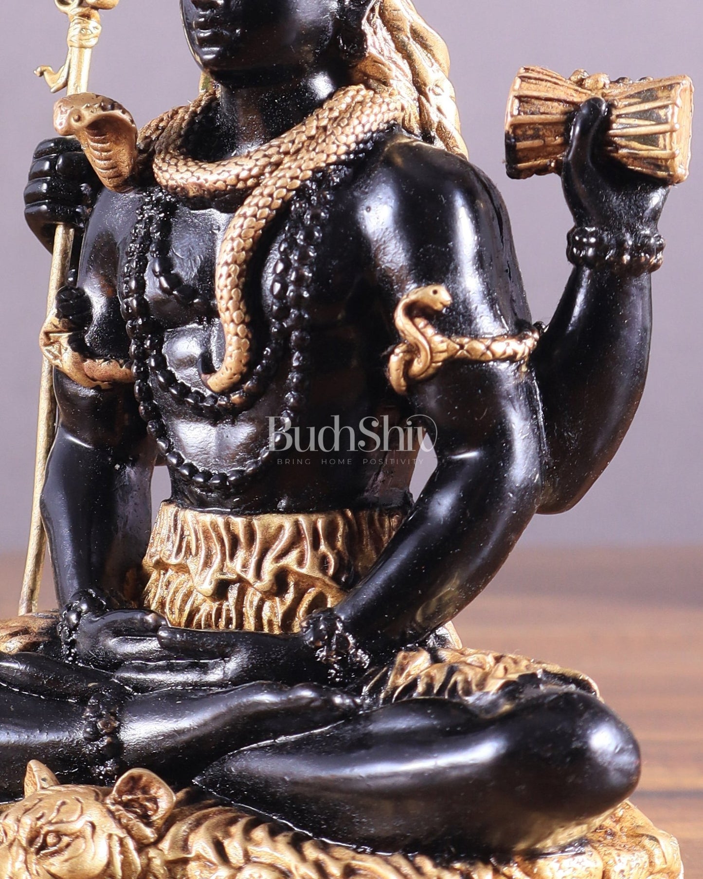 Brass Superfine Lord Shiva in Meditation (Dhyaan Mudra) Statue 6" - Budhshiv.com