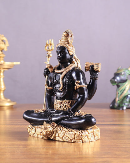 Brass Superfine Lord Shiva in Meditation (Dhyaan Mudra) Statue 6" - Budhshiv.com
