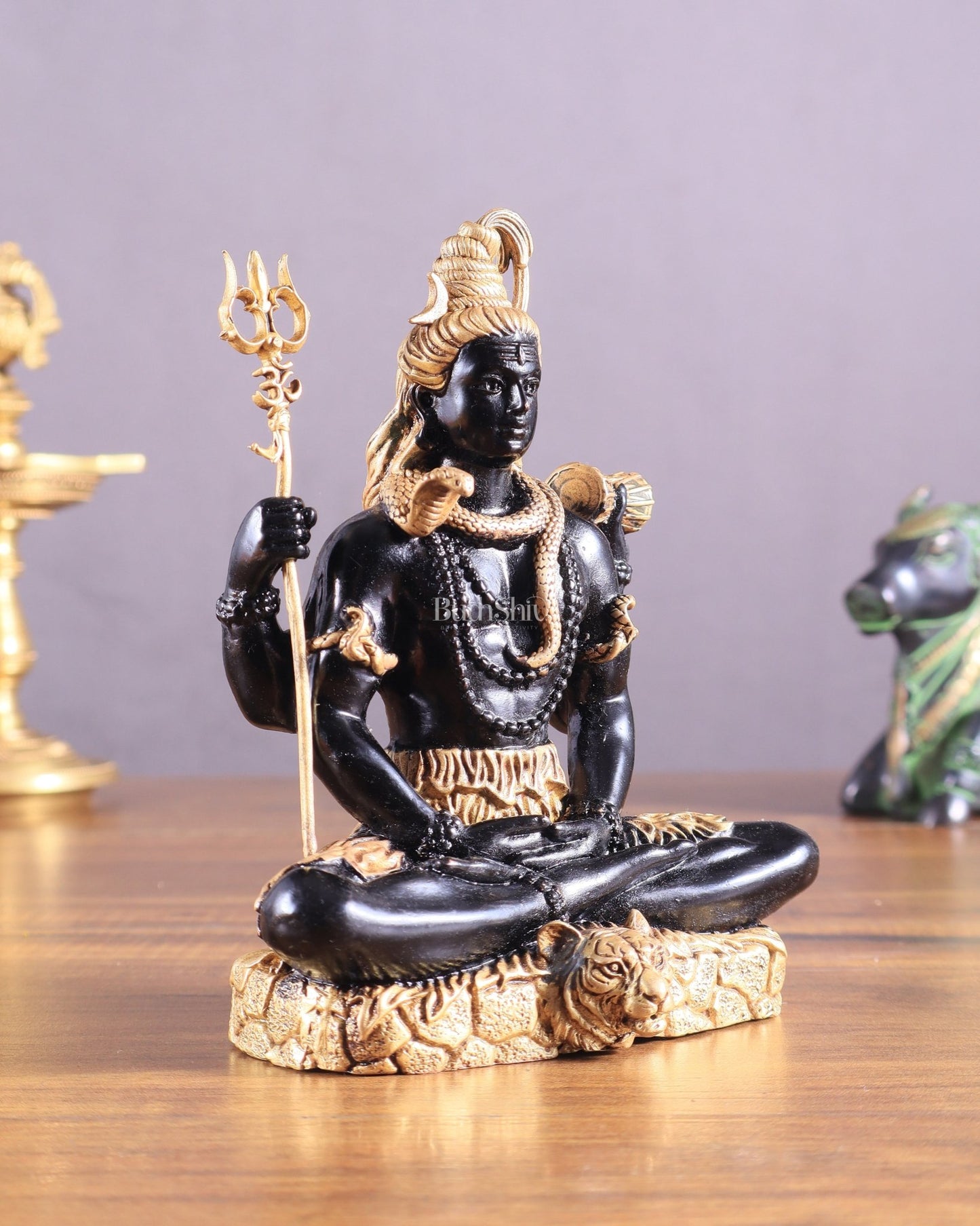Brass Superfine Lord Shiva in Meditation (Dhyaan Mudra) Statue 6" - Budhshiv.com