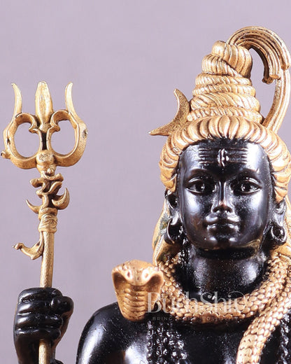 Brass Superfine Lord Shiva in Meditation (Dhyaan Mudra) Statue 6" - Budhshiv.com