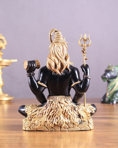 Brass Superfine Lord Shiva in Meditation (Dhyaan Mudra) Statue 6" - Budhshiv.com