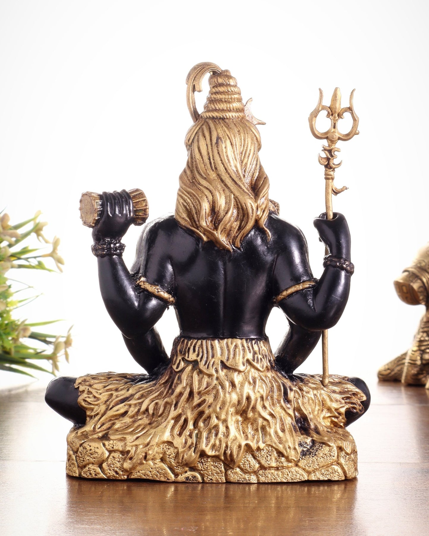Brass Superfine Lord Shiva in Meditation Statue 6" black edition - Budhshiv.com