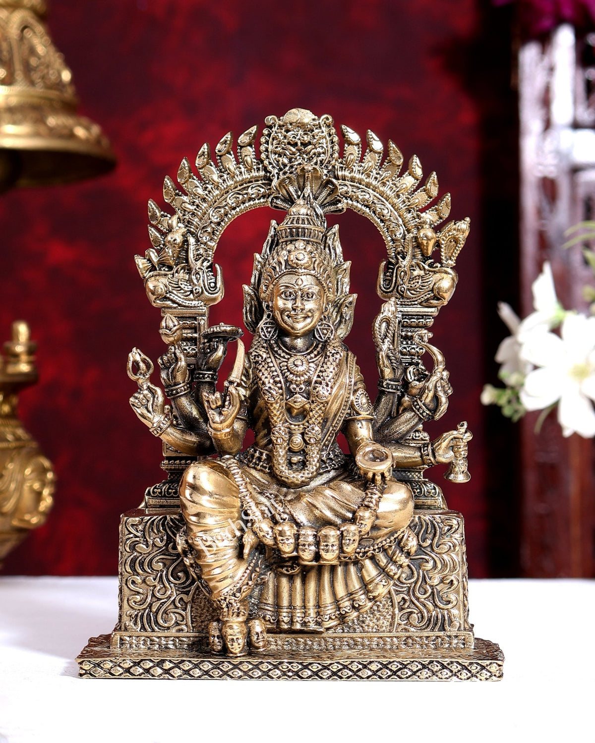 Brass Superfine Mariamman Idol – Hollow Casted 6 inch - Budhshiv.com