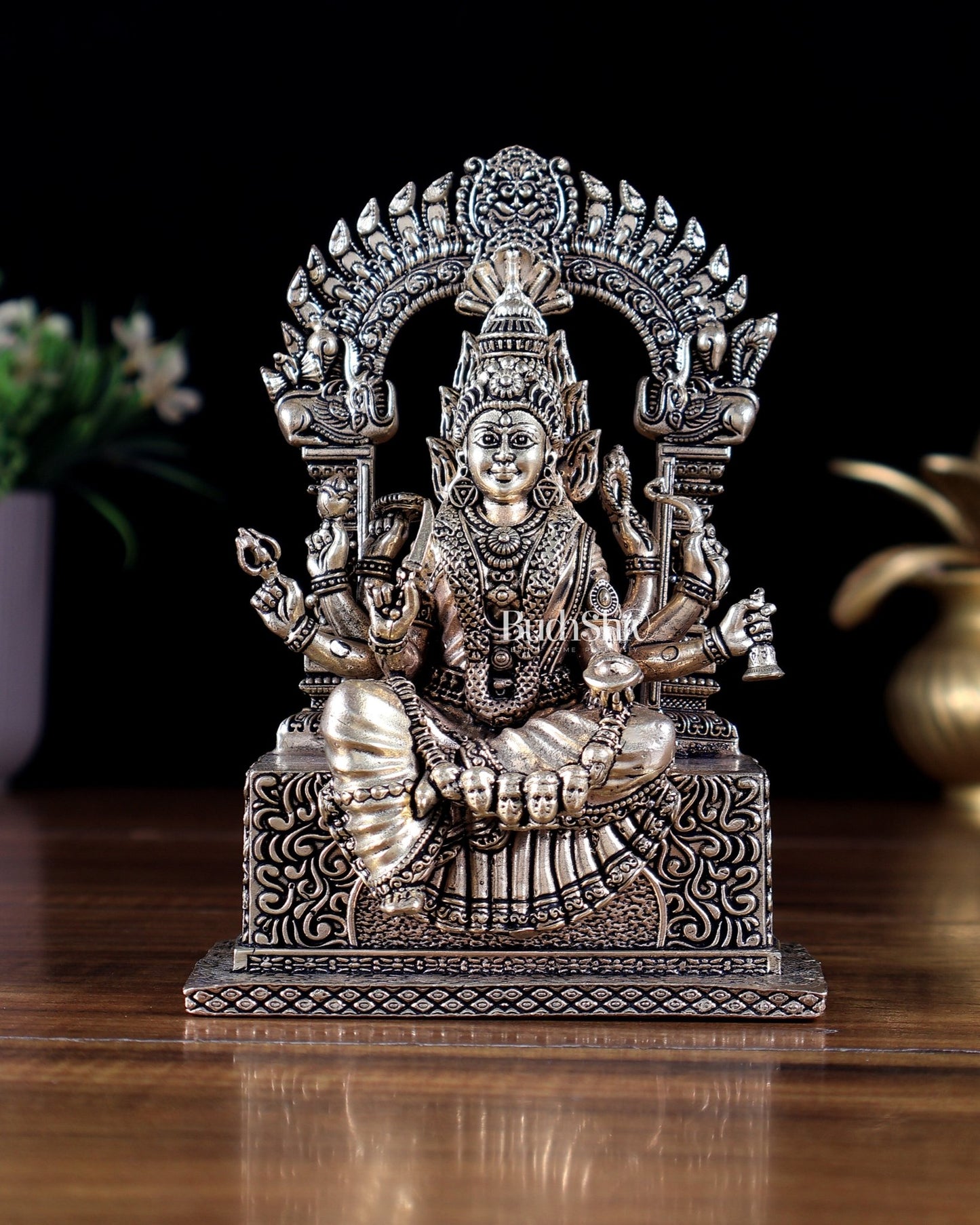 Brass Superfine Mariamman Idol – Hollow Casted 6 inch - Budhshiv.com