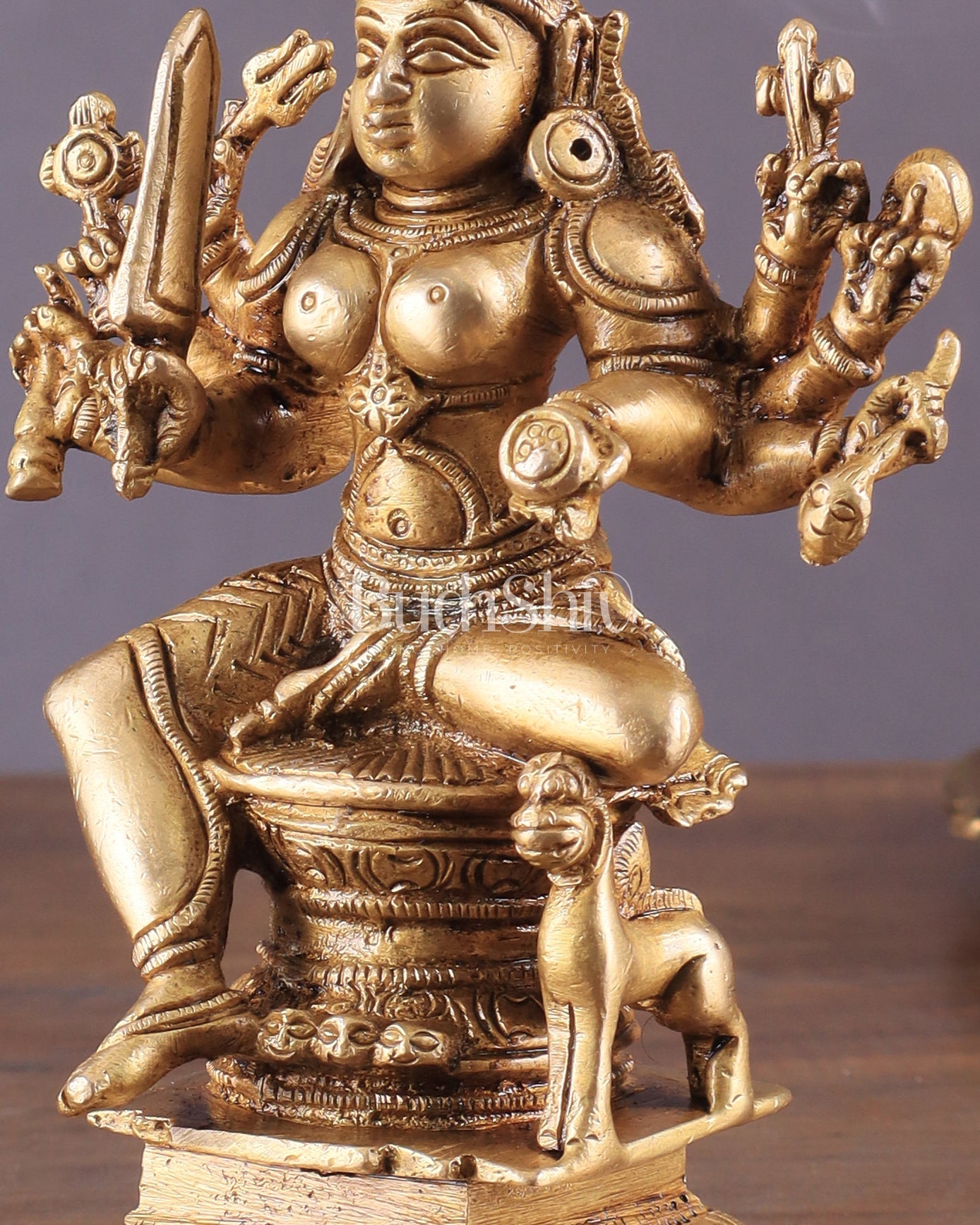Brass Superfine Mariamman Shakti Idol 6.5" - Budhshiv.com