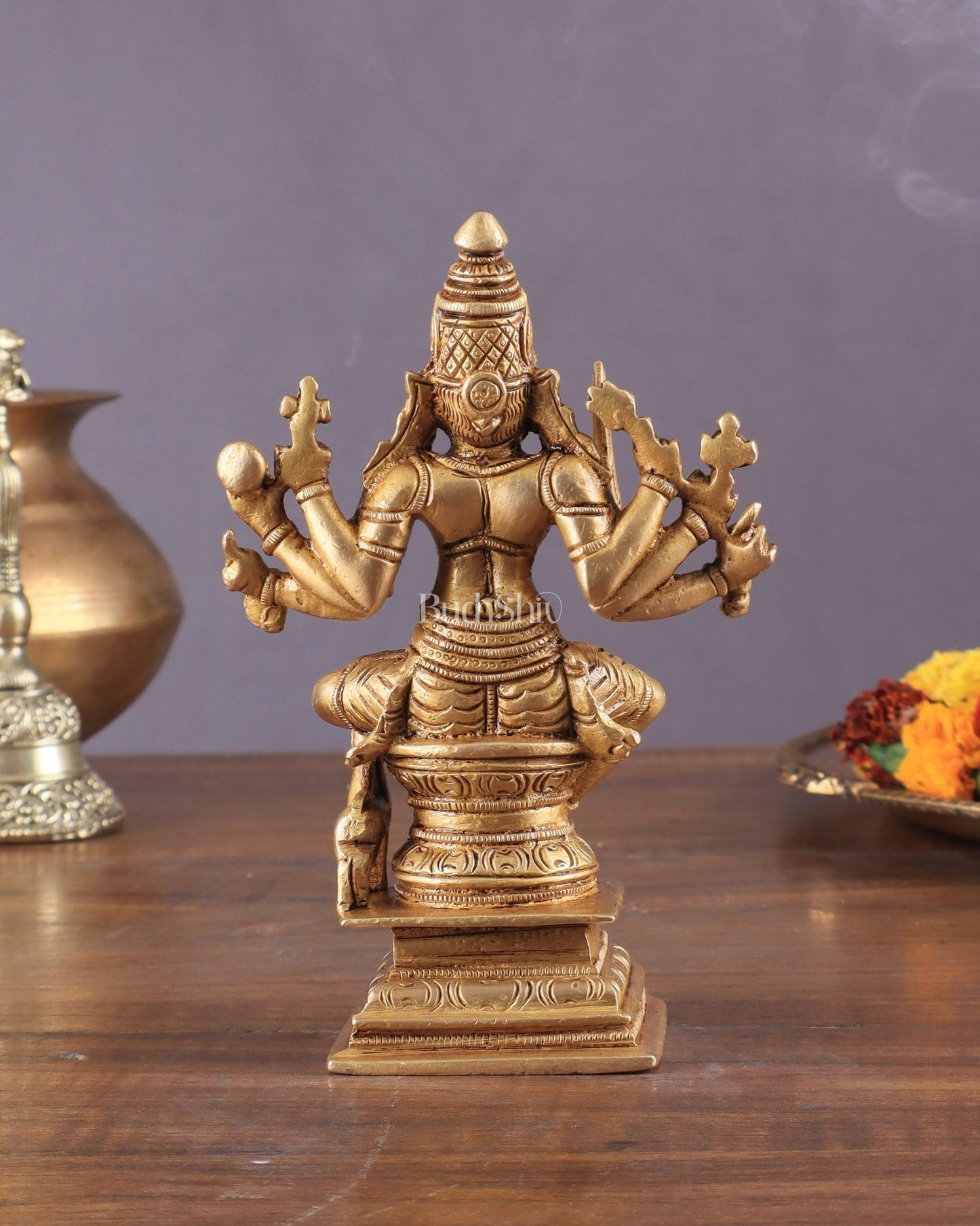 Brass Superfine Mariamman Shakti Idol 6.5" - Budhshiv.com