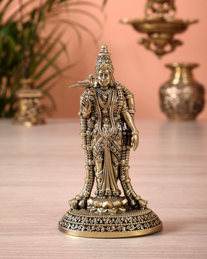 Brass Superfine Meenakshi Devi Idol (4 Inch) - Budhshiv.com