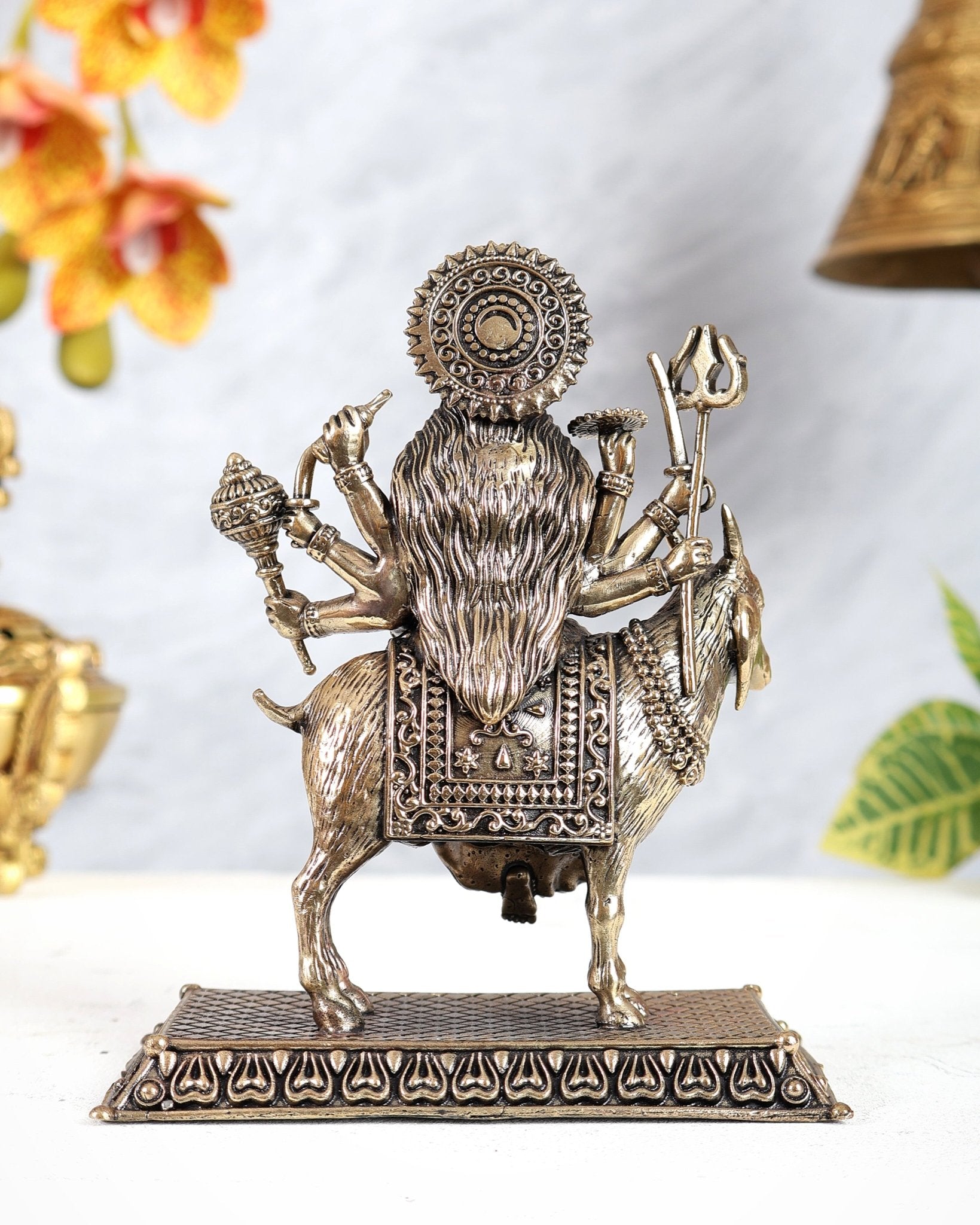 Brass Superfine Meldi Mata Idol – Divine Guardian Goddess Sculpture (5.5 Inches) - Budhshiv.com