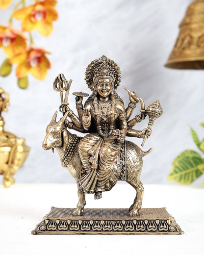 Brass Superfine Meldi Mata Idol – Divine Guardian Goddess Sculpture (5.5 Inches) - Budhshiv.com