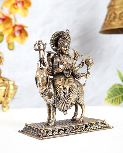 Brass Superfine Meldi Mata Idol – Divine Guardian Goddess Sculpture (5.5 Inches) - Budhshiv.com