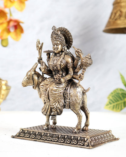 Brass Superfine Meldi Mata Idol – Divine Guardian Goddess Sculpture (5.5 Inches) - Budhshiv.com
