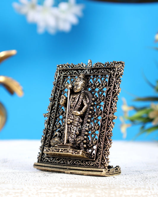 Brass Superfine Murugan Kartikeya Swamy Car Dashboard Idol (3 Inches) - Budhshiv.com