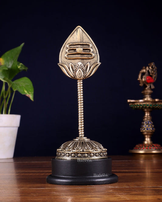 Brass Superfine Murugan Vel with Sturdy MDF Base – 7 Inch - Budhshiv.com