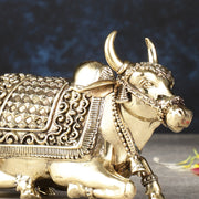 Brass Superfine Nandi Idol - 5.5" - Budhshiv.com