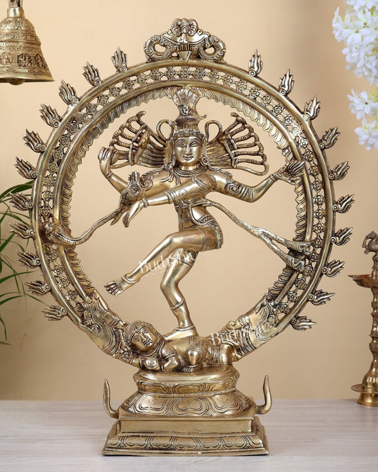 Brass Superfine Nataraja Finely Crafted Statue 24.5" - Budhshiv.com