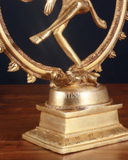Brass Superfine Nataraja Statue - 11.5" enhanced Sculpture - Budhshiv.com