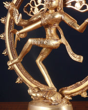 Brass Superfine Nataraja Statue - 11.5" enhanced Sculpture - Budhshiv.com