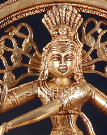 Brass Superfine Nataraja Statue - 11.5" enhanced Sculpture - Budhshiv.com