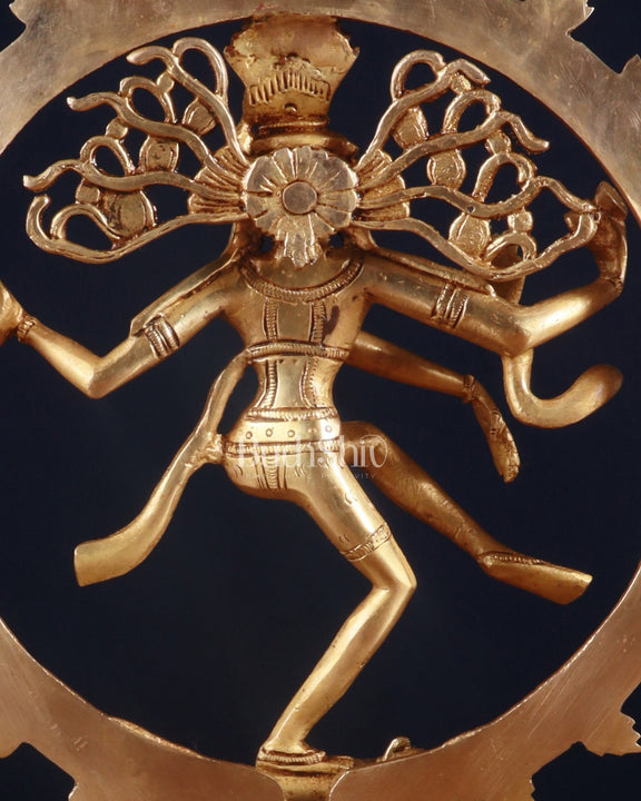 Brass Superfine Nataraja Statue - 11.5" enhanced Sculpture - Budhshiv.com