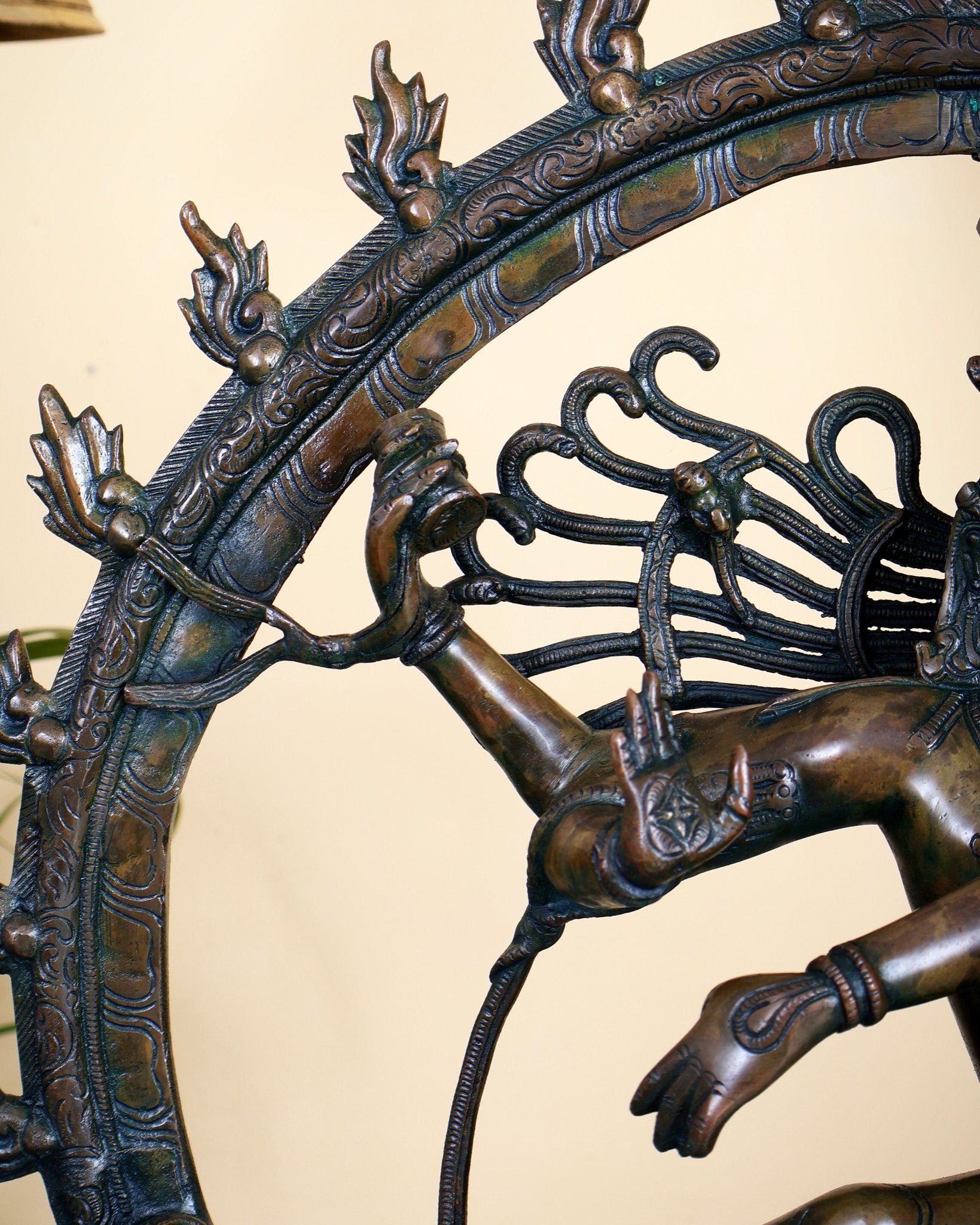 Brass Superfine Nataraja Statue 25" Chola bronze antique tone - Budhshiv.com