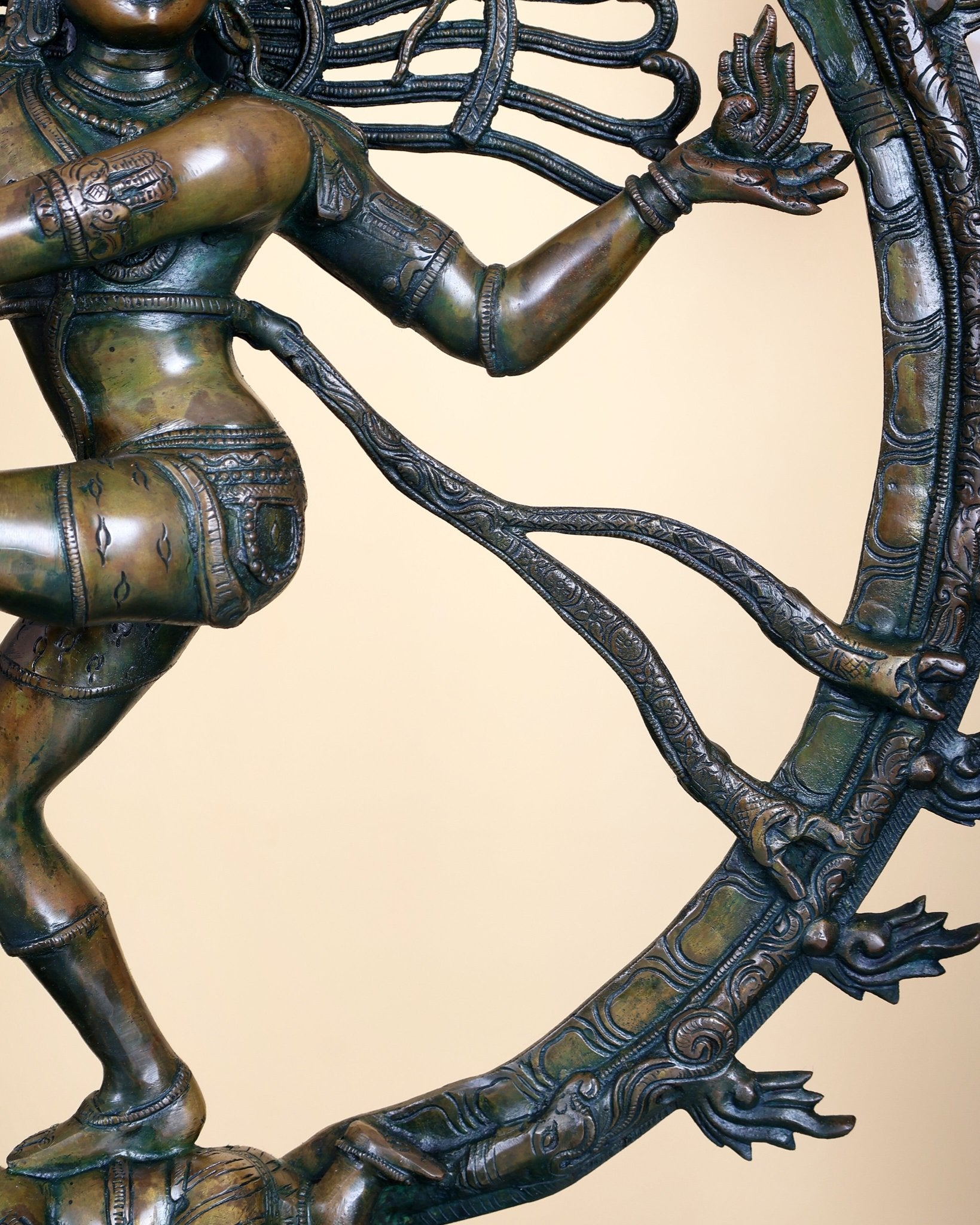 Brass Superfine Nataraja Statue 25" Chola bronze antique tone - Budhshiv.com