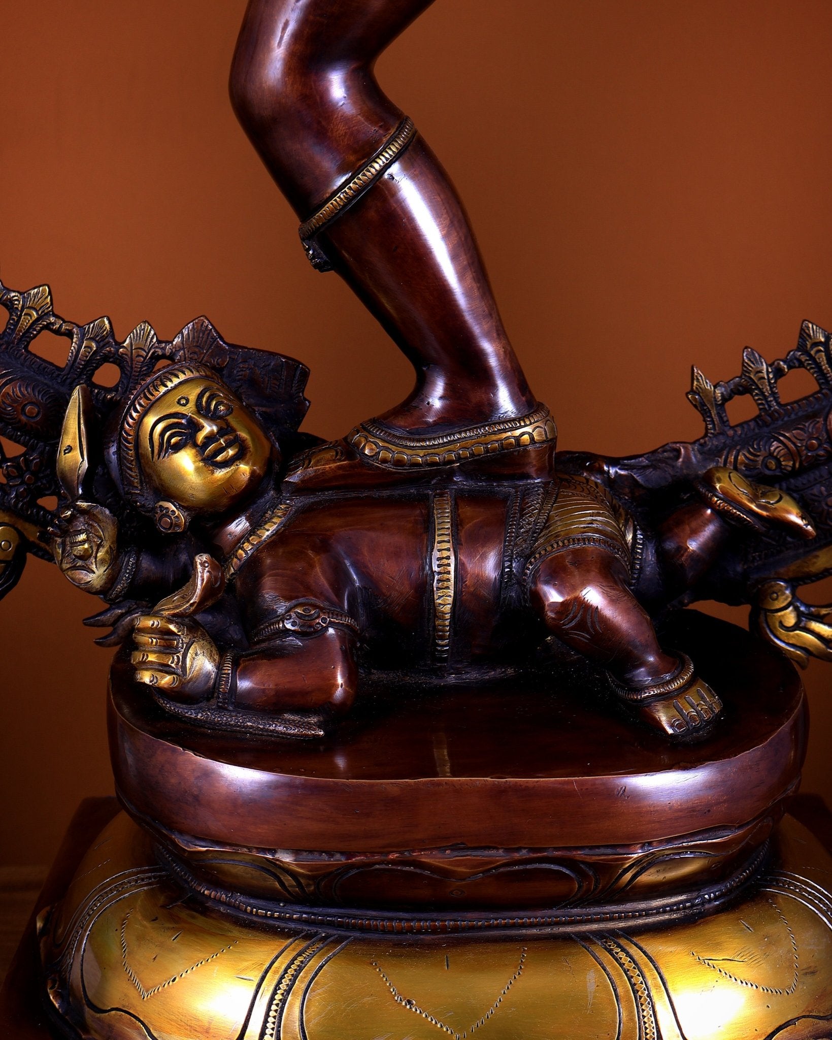 Brass Superfine Nataraja Statue – Double Chola Tone Grand Masterpiece 36 inch - Budhshiv.com