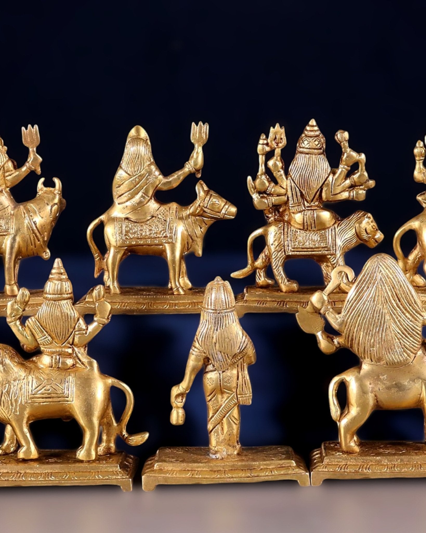 Brass Superfine Navadurga idols Set: 9 Divine Avatars for Daily Navratri Pooja - Budhshiv.com
