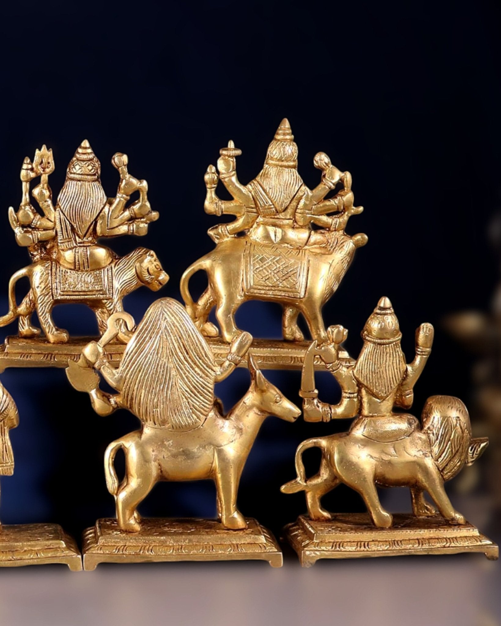 Brass Superfine Navadurga idols Set: 9 Divine Avatars for Daily Navratri Pooja - Budhshiv.com