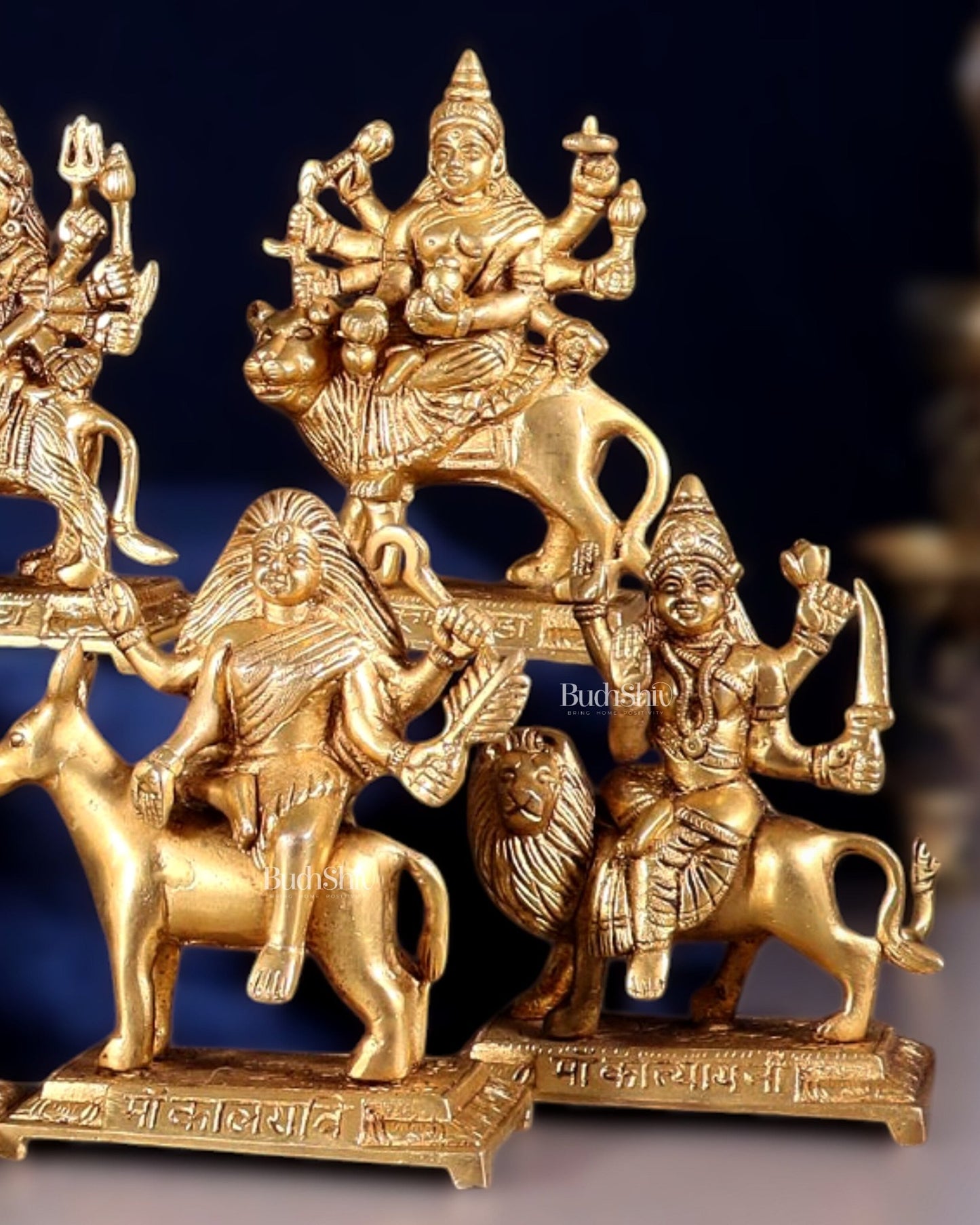 Brass Superfine Navadurga idols Set: 9 Divine Avatars for Daily Navratri Pooja - Budhshiv.com