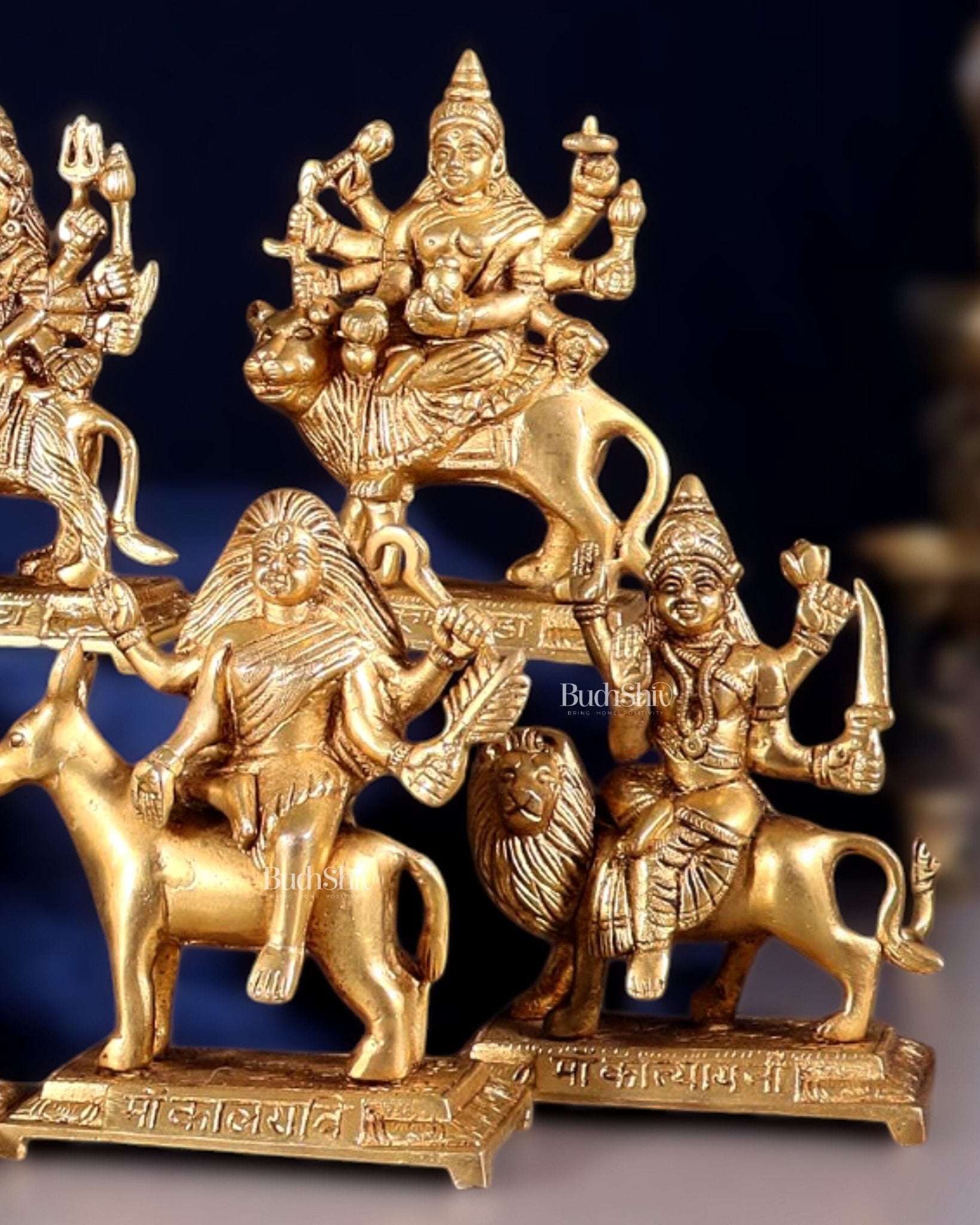 Brass Superfine Navadurga idols Set: 9 Divine Avatars for Daily Navratri Pooja - Budhshiv.com