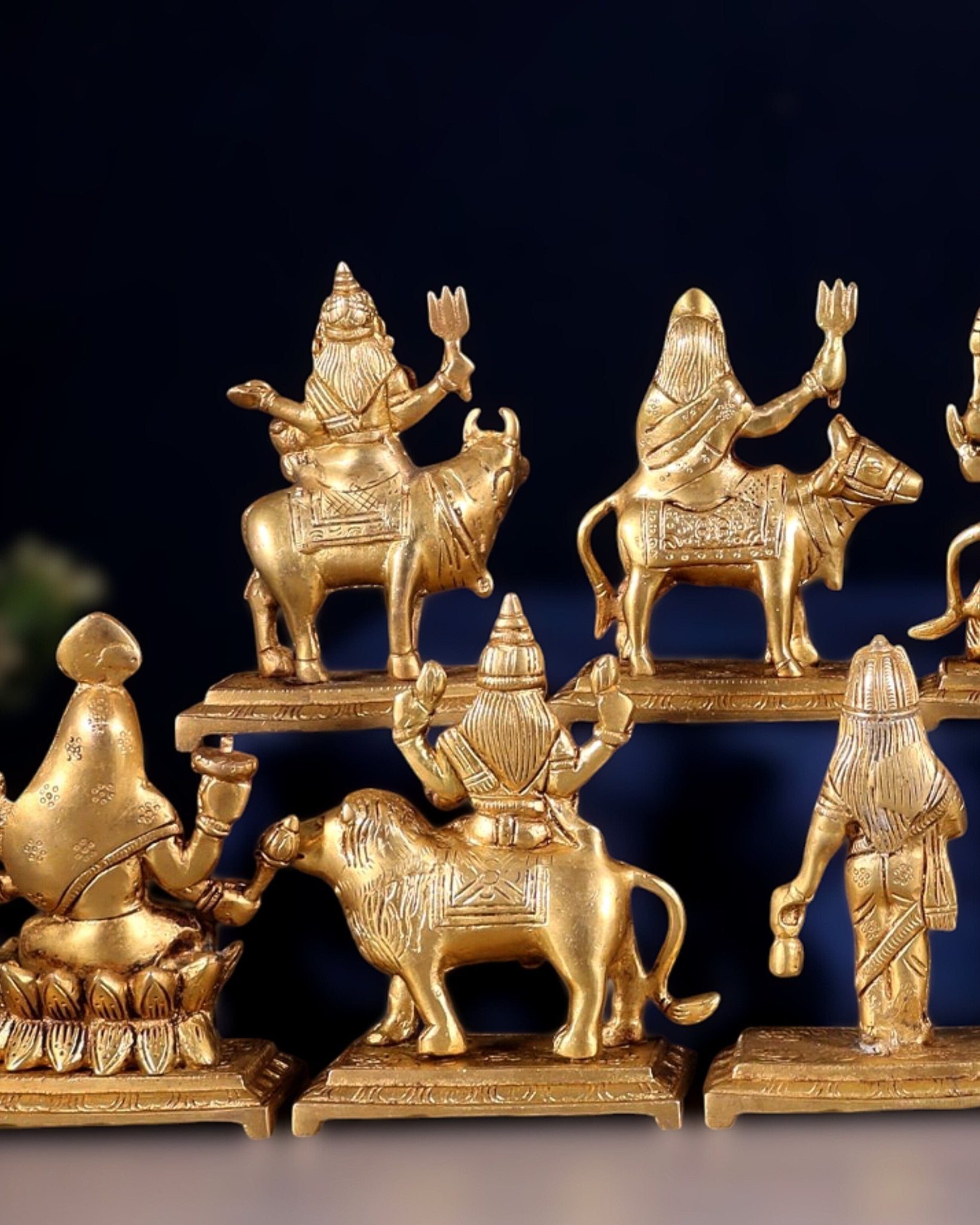 Brass Superfine Navadurga idols Set: 9 Divine Avatars for Daily Navratri Pooja - Budhshiv.com