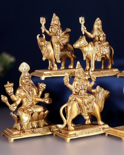 Brass Superfine Navadurga idols Set: 9 Divine Avatars for Daily Navratri Pooja - Budhshiv.com