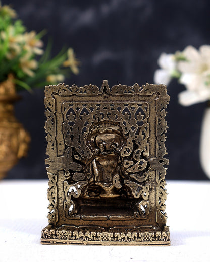 Brass Superfine Panchmukhi Hanuman Car Dashboard Idol (3 Inches) - Budhshiv.com