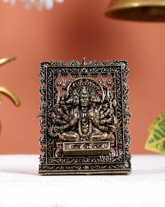 Brass Superfine Panchmukhi Hanuman Car Dashboard Idol – Protective Divine Miniature (3 Inches) - Budhshiv.com
