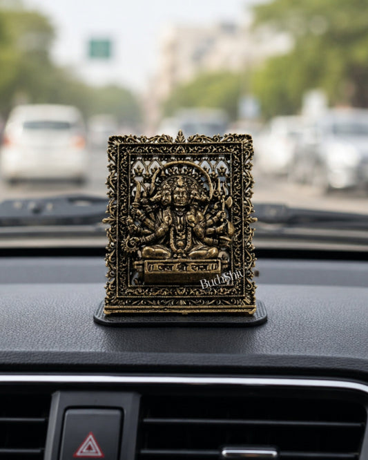 Brass Superfine Panchmukhi Hanuman Car Dashboard Idol – Protective Divine Miniature (3 Inches) - Budhshiv.com